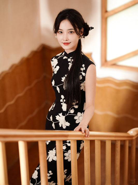 Ink and black|Modern one-Pieces Qipao Dress（舞黛）