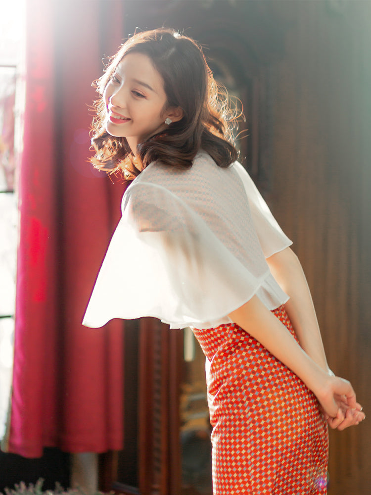 Pure white short version Cardigan(舞苍）