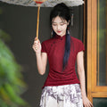 reddish color|Modern one-Pieces Qipao top（胭华）