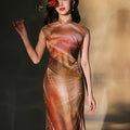 swoosh of sunset|Modern one-Pieces Qipao Dress（鎏光）