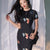 Black satin|Embroidered two-tone goldfish|Modern one-Pieces Qipao Dress（锦秀）