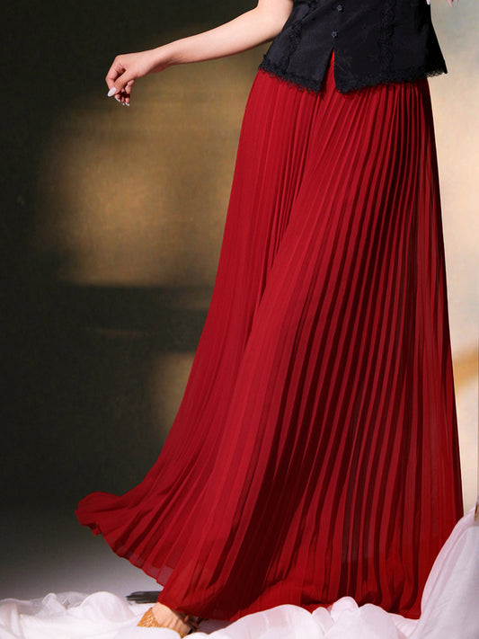 Vibrant Red|Modern Pleated Trousers(舒影）