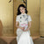 Ivory White Hand-Painted Bamboo | Neo-Chinese Dress（君竹）