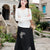 Milky White Long-Sleeve Knit | Contemporary Chinese-Inspired Top（南汐）