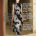 Water-ink print | Full-length flared skirt（墨卿）