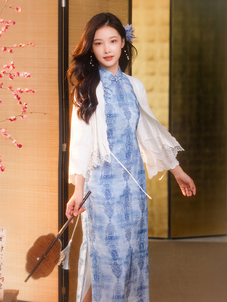 Milky White Knit Lace| Elegant Cardigan Wrap (思汀)