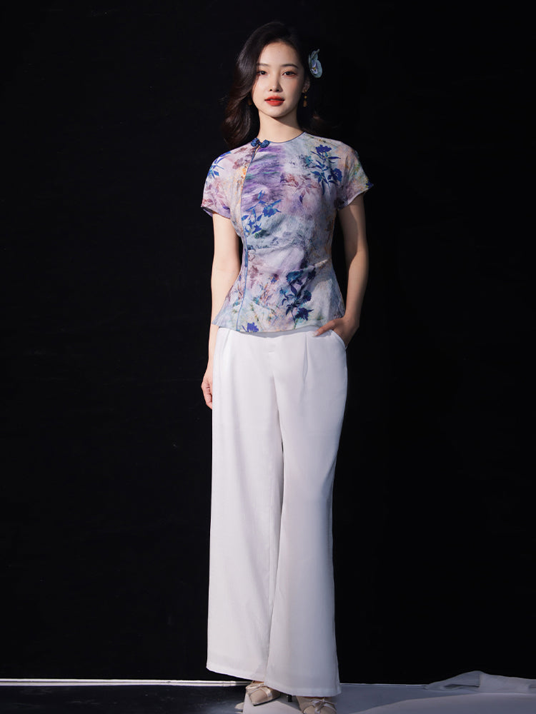 Linen White|straight legged pants（岫白）