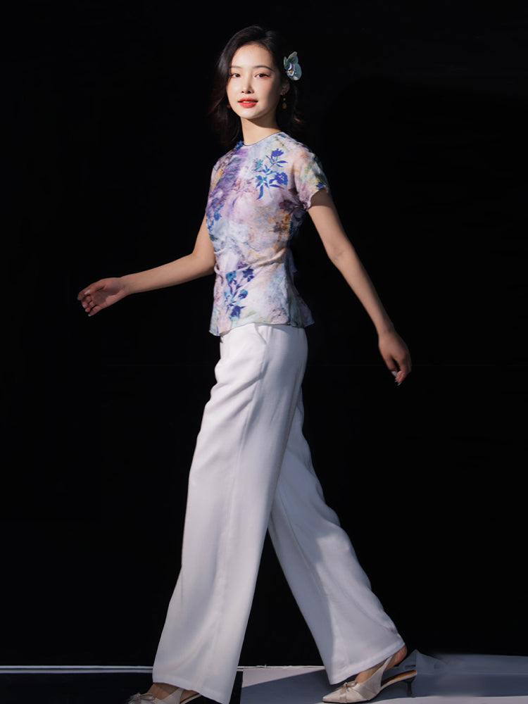 Linen White|straight legged pants（岫白）