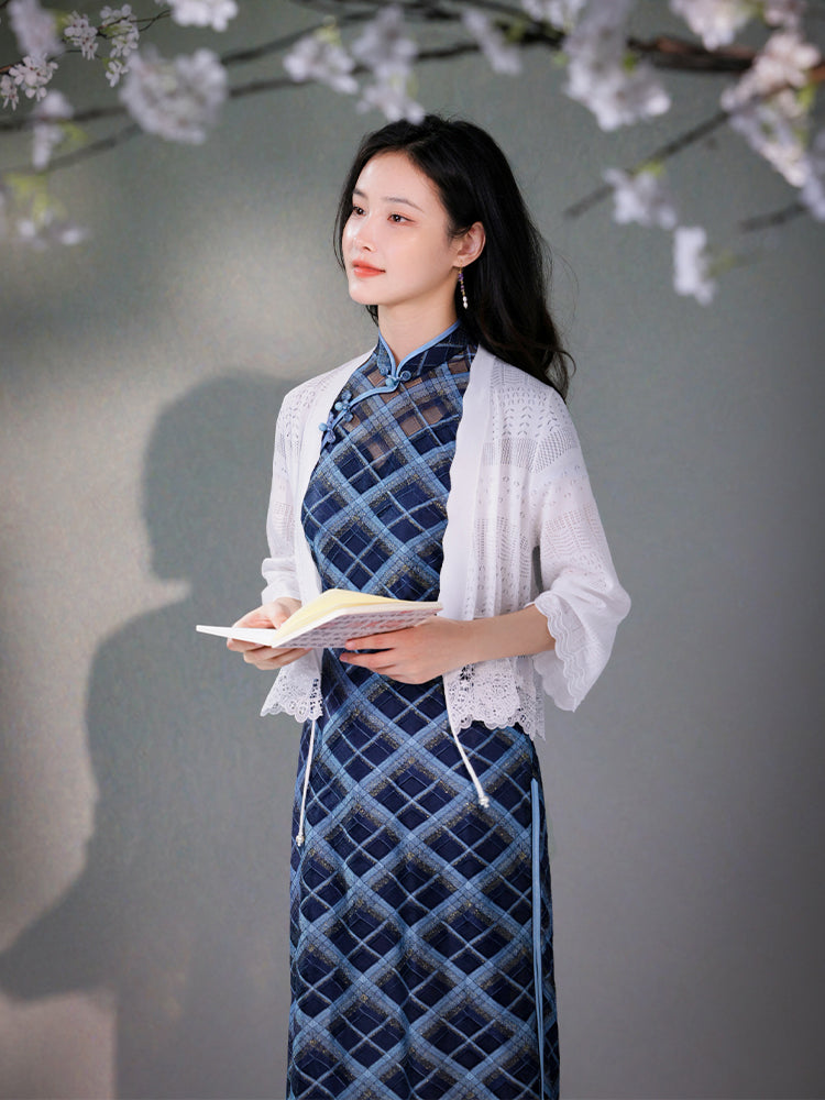 Milky White Knit Lace| Elegant Cardigan Wrap (思汀)