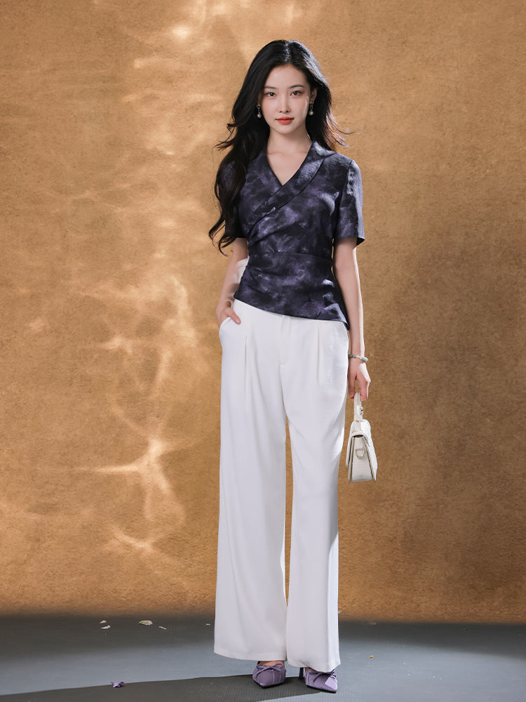 Linen White|straight legged pants（岫白）