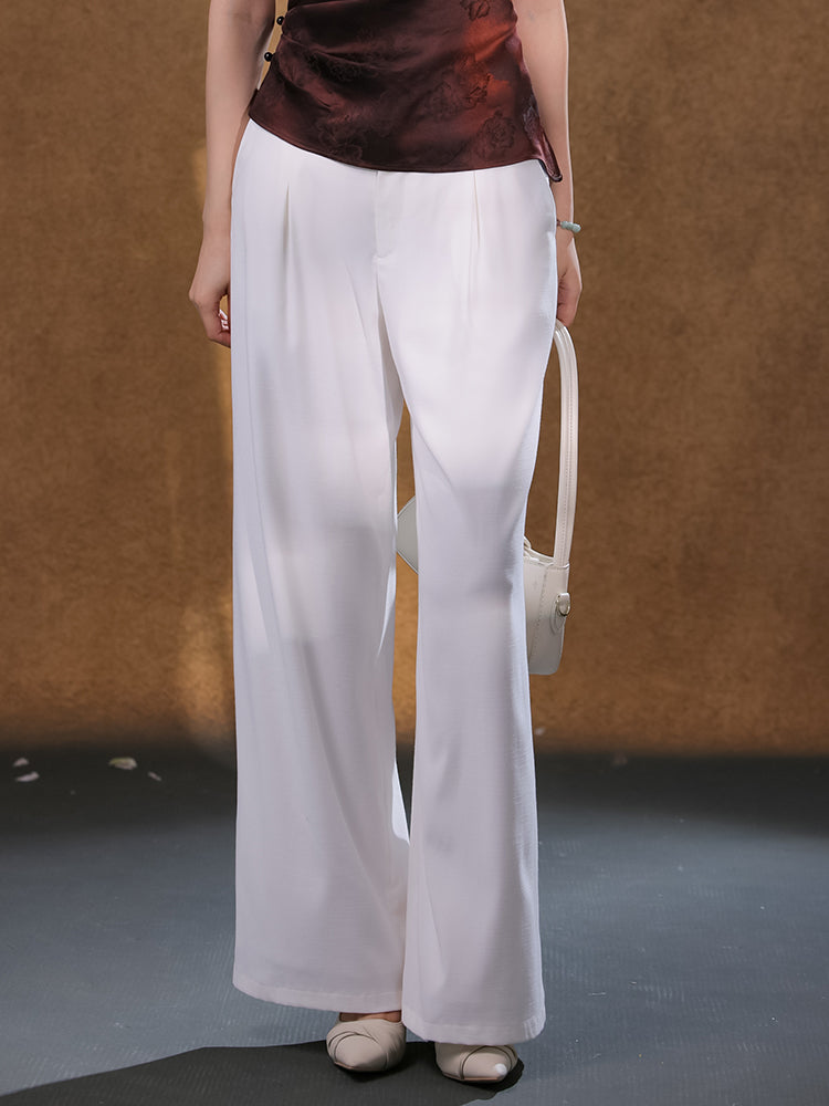 Linen White|straight legged pants（岫白）