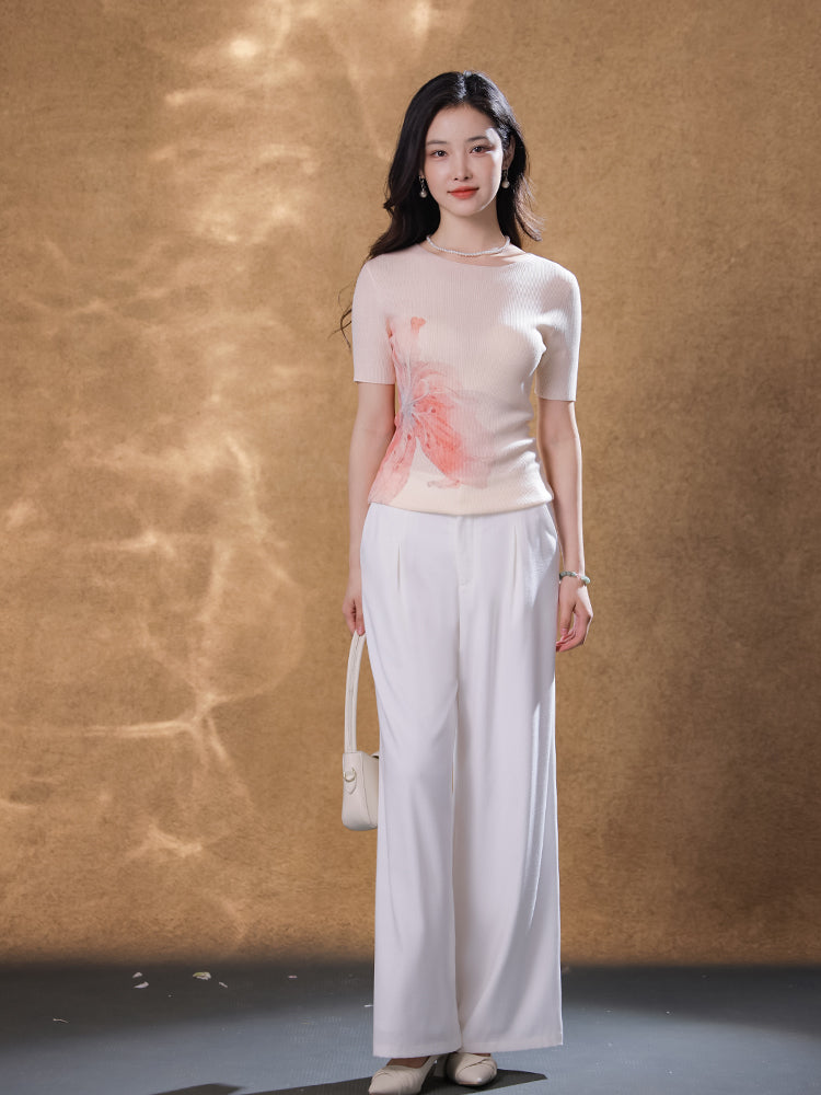 Linen White|straight legged pants（岫白）