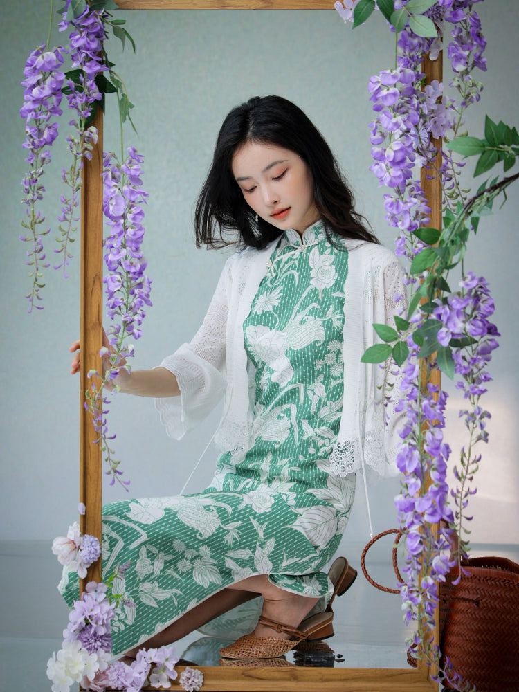 Milky White Knit Lace| Elegant Cardigan Wrap (思汀)