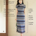 Blue and white wave pattern| Modern one-Pieces Qipao Dress（泽岚）