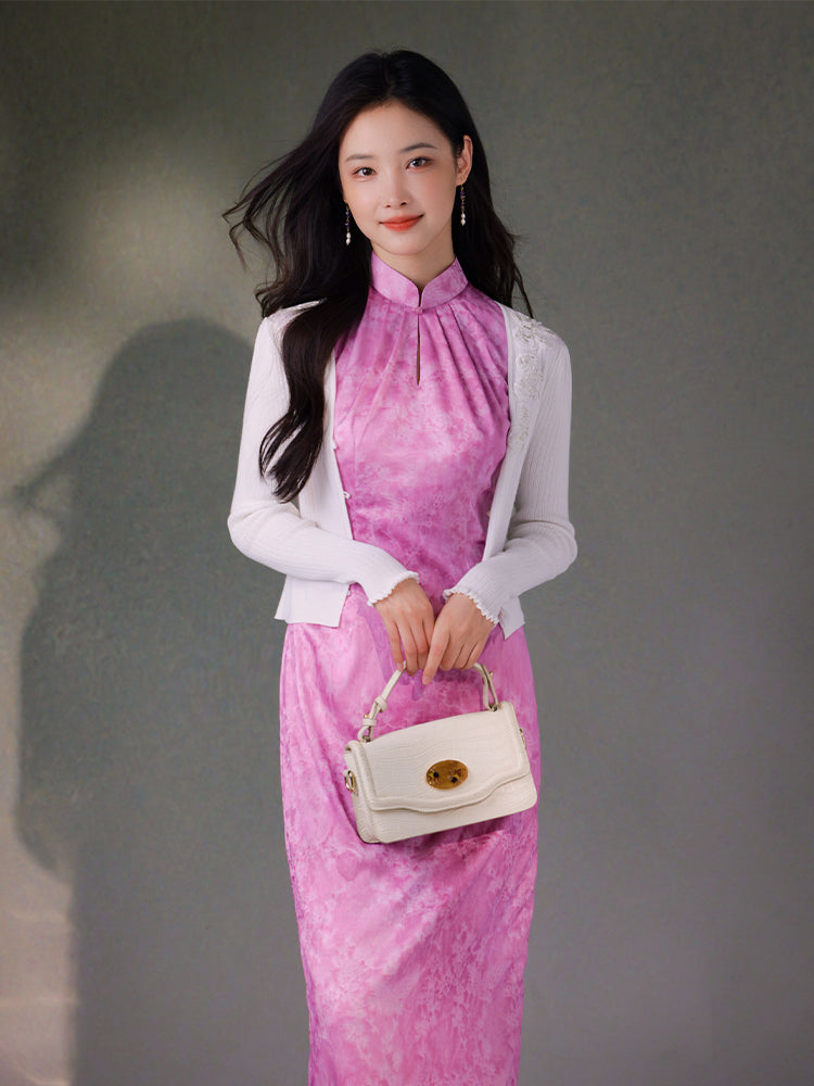 Goose Yellow   | Embroidered Knit Qipao Cardigan（诺洳）