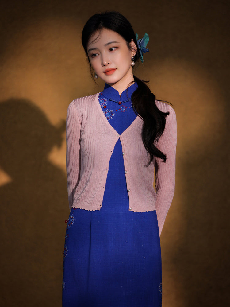 Natural Silk Acetate|flared sleeves Cardigan(俞麦)