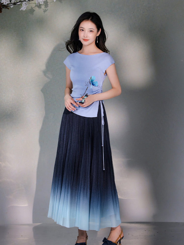 Purple Gradient|Modern one-Pieces long skirt（星朔）