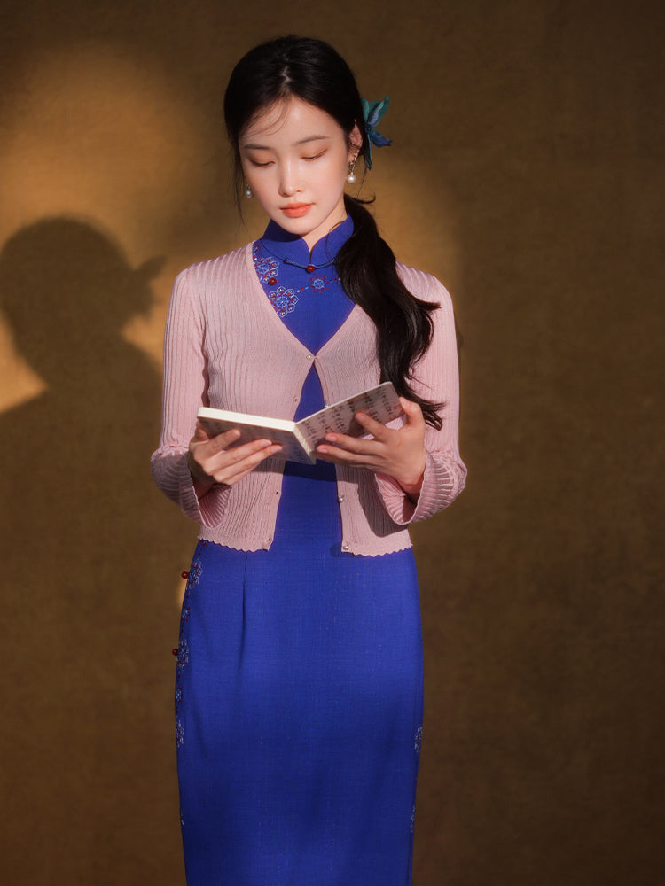 Natural Silk Acetate|flared sleeves Cardigan(俞麦)