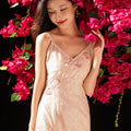 Peach-Tinted Camellia Embroidery | Slip Mermaid Gown（妤婉）