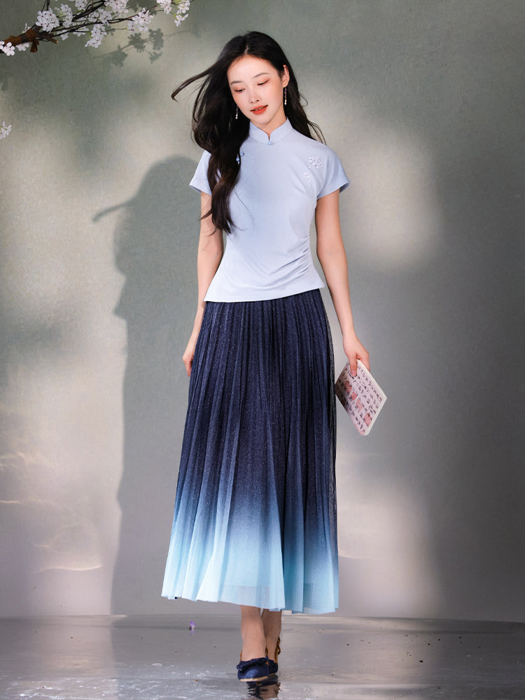 Purple Gradient|Modern one-Pieces long skirt（星朔）