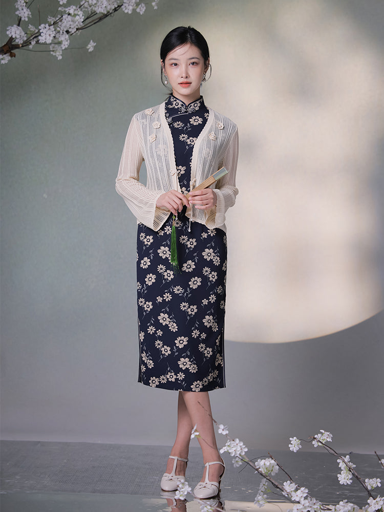 Knit Crochet|Micro Flared Sleeves Knit Cardigan(倾黎）