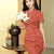 Red striping| Modern one-Pieces Qipao Dress（海云） - E·Beauty