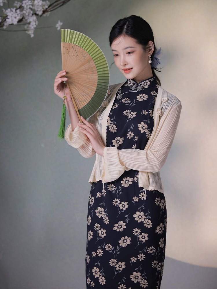 Knit Crochet|Micro Flared Sleeves Knit Cardigan(倾黎）