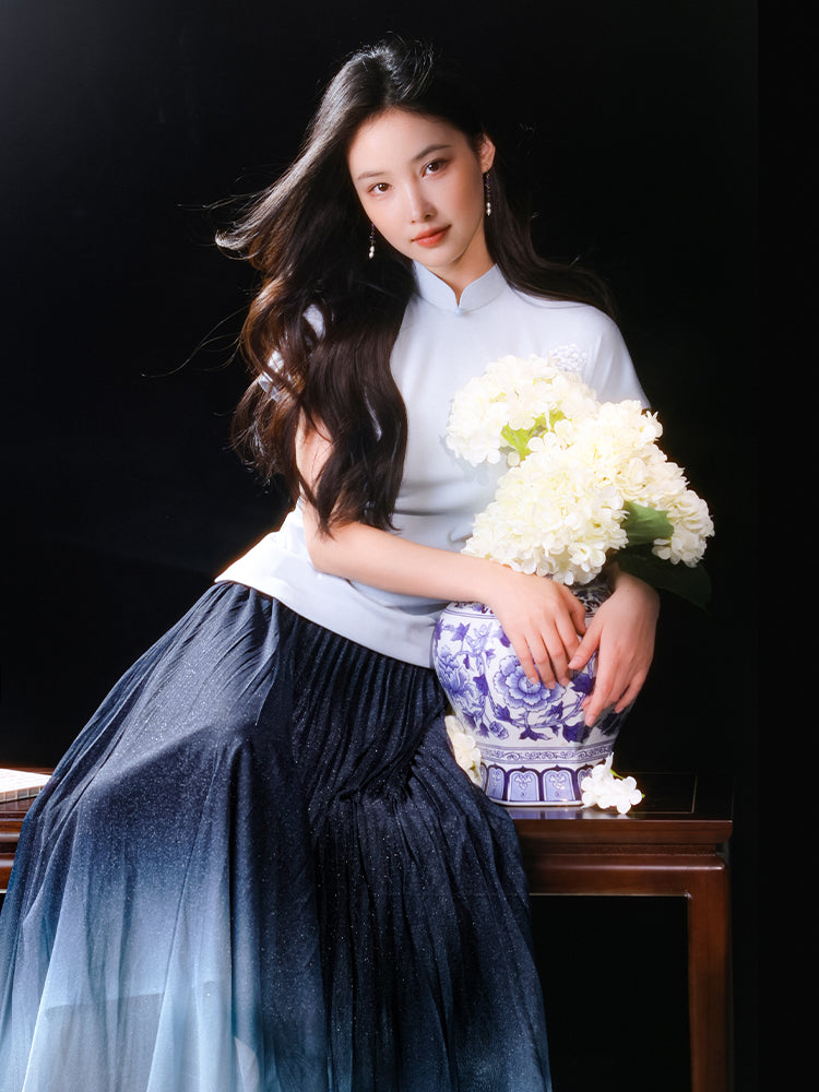 Purple Gradient|Modern one-Pieces long skirt（星朔）