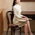 Champagne Gold Linen-Blend | A-Line Dress（南风）