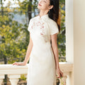 Ivory Vintage Ruyi Embroidery  | Modern one-Pieces Qipao Dress（玉茗）