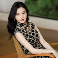 Caramel Diamond Lattice lace | Modern one-Pieces Qipao Dress（晗香）