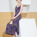 Lilac purple|Modern one-Pieces spaghetti strap dress（馨竹）