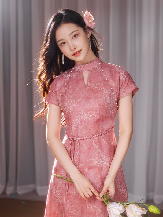 Rouge Pink   | Hand-Beaded Embellishment Dress（思悦）