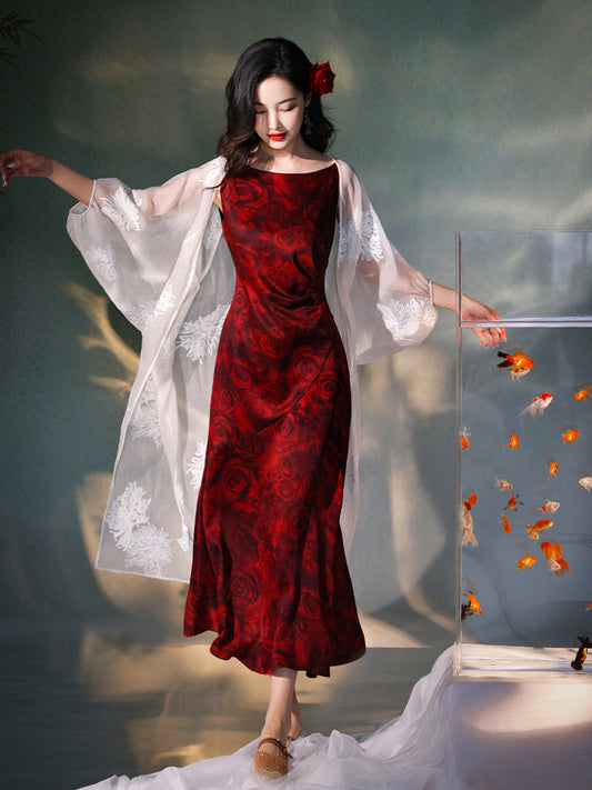 beige | Semi-Sheer Embroidered Sun Cover-Up (疏清)