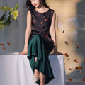 pine green| Cropped Fishtail Skirt（春渐）