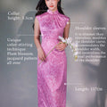 Pink Satin Jacquard Fabric with Silk Finish| Modern one-Pieces Qipao Dress（梅闵）