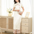 Ivory Vintage Ruyi Embroidery  | Modern one-Pieces Qipao Dress（玉茗）