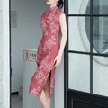 Leather Pink|Modern one-Pieces Qipao Dress（相思子）