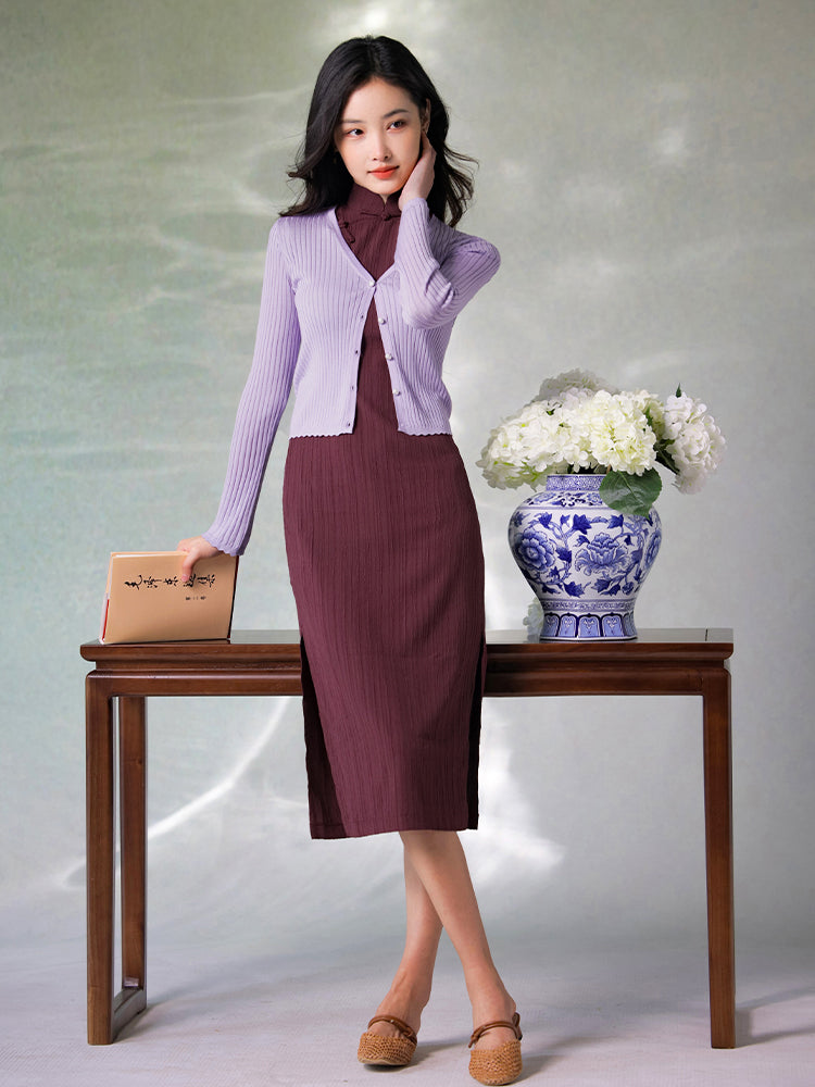 Natural Silk Acetate|flared sleeves Cardigan(俞麦)