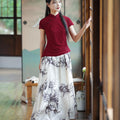 reddish color|Modern one-Pieces Qipao top（胭华）