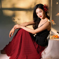 Vibrant Red|Modern Pleated Trousers(舒影）