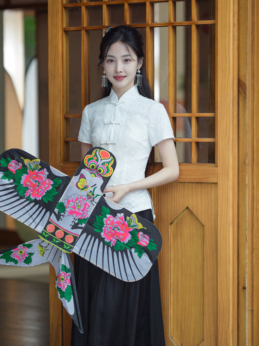 ink and black|Modern one-Pieces Chinese style shirt(月吟）