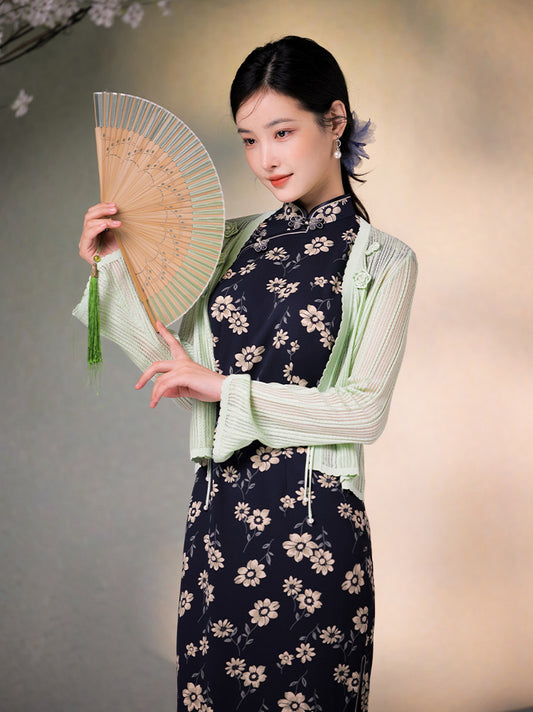 Knit Crochet|Micro Flared Sleeves Knit Cardigan(倾黎）