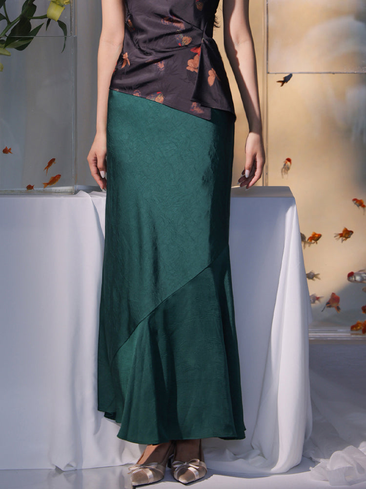 pine green| Cropped Fishtail Skirt（春渐）