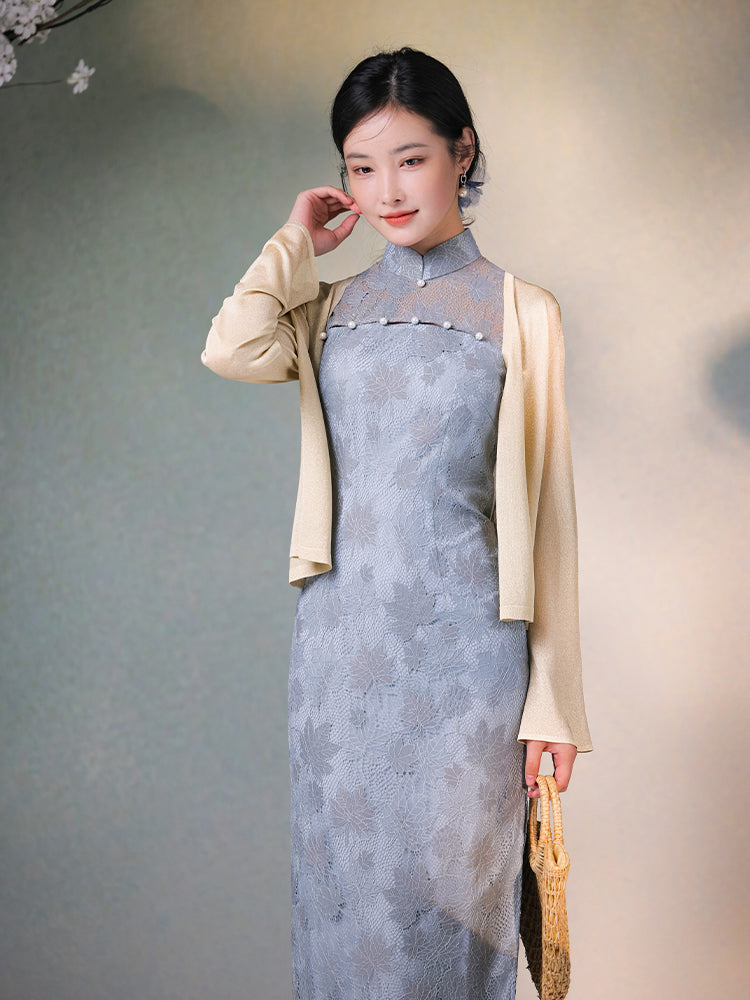 Ice Feeling Imported Metallic Glitter Yarn micro-knit cardigan（莎婳）