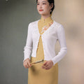 Goose Yellow   | Embroidered Knit Qipao Cardigan（诺洳）