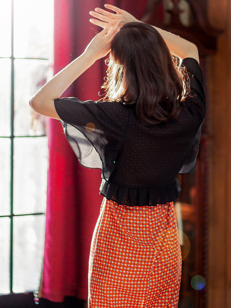 Pure white short version Cardigan(舞苍）