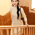 Champagne Gold Linen-Blend | A-Line Dress（南风）