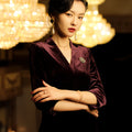 Deep Purple Velvet | Modernized Qipao Evening Dress（马莲）