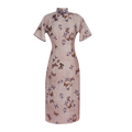 Milky white Butterfly Print | Modern one-Pieces Qipao Dress (蝶涯)